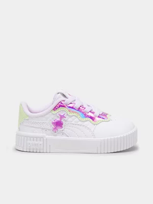Junior Infant Puma Carina 2.0 Trolls White/Lime Sneakers 