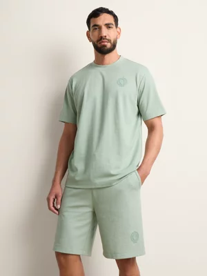 Fabiani Men's Green Texture Co-Ord Shorts