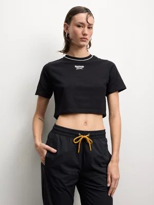 Reebok Women's Blakely Crew Neck Black Crop Top