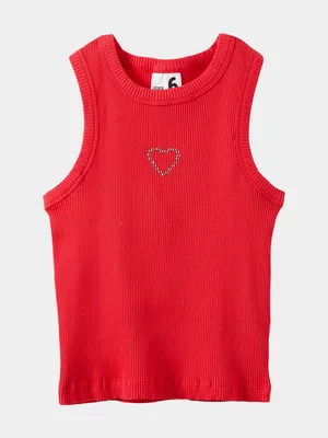 Cotton On Kids Girl Red Eleanor Tank Top