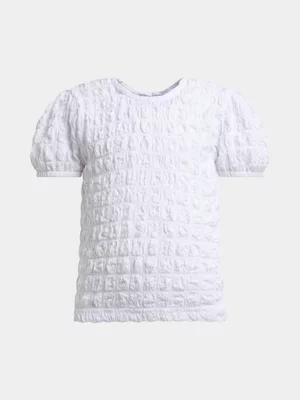 Exact Older Girl's White Bubble Top