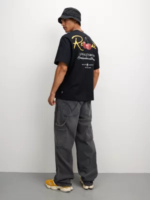 Redbat Men's Cherries Graphic Black T-Shirt