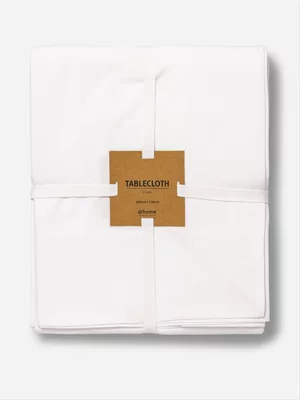 Blaire Rectangle Cotton Tablecloth White 180x230