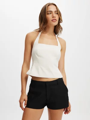 Women's Cotton On White Izzy Suiting Halter Top