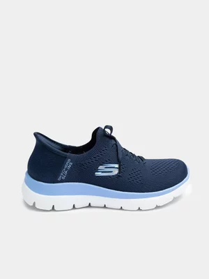 Women's Skechers Summits Slip-In Navy/White Sneaker