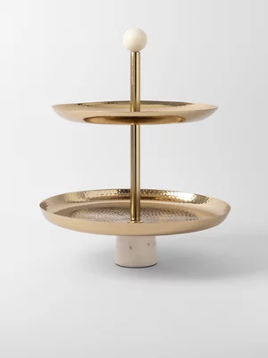 Grace Charlotte 2 Tier Cake Stand 29cm Gold 