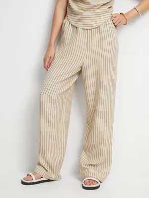 The FIX Women's Black & Natural Co-Ord Wide Leg Pants