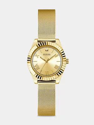 Guess Mini Luna Gold Plated Mesh Watch