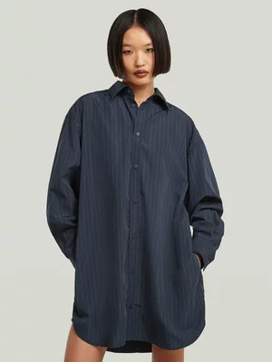 G-Star Women's Pinstripe Oversized Woven Blue Dress