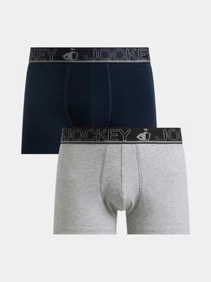 Jockey Men's Navy/Grey Trunk
