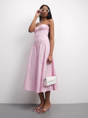 The FIX Women's Pink Corset Bandeau Maxi Dress