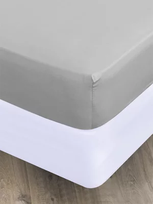 Volpes Grey Cotton 200tc Fitted Sheet