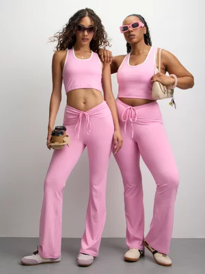 The FIX Women's Pink Racer Vest With Open Back