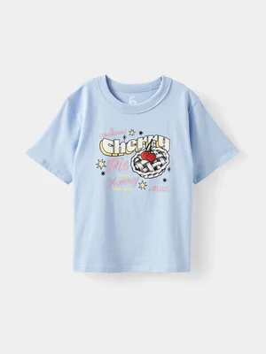 Cotton On Kids Girl Light Blue Poppy Oversize Graphic T-shirt