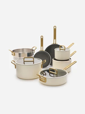 Greenpan Stanley Tucci Pot Set 11 Piece Carrara White