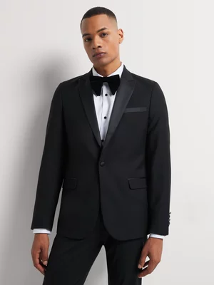 Markham Men's Slim Black Peak Tuxedo Suit Jacket