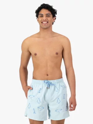 Men's Granadilla Blue Mid-Length Penguins Swim Shorts