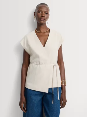 Belted Wrap Detail Waistcoat