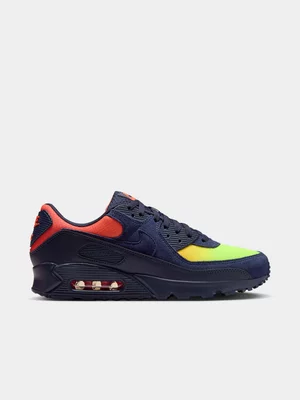 Nike Men's Air Max 90 Navy/Yellow Sneaker