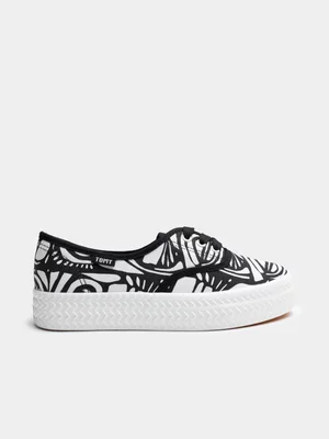 Women's Tomy Cresida Canvas Black/White Sneaker