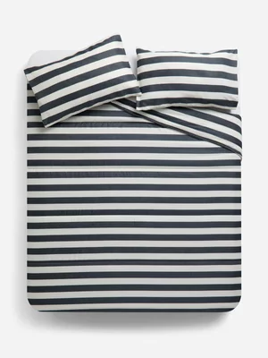 Jet Home BF Black & Cream Stripe Comfoter Single 
