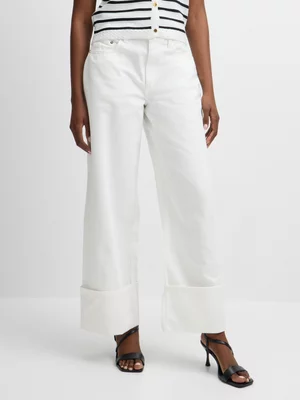 Jet Women’s Ecru Bull Turn Up Wide Leg