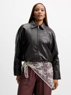 Exact Women's Brown Bubble Bomber Jacket 