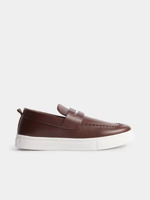 Jet Older Boys Brown Slip On