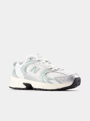 New Balance Women's Green/Silver Metallic 530 Sneaker