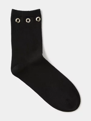Women's Cotton On Black Embellished Crew Socks