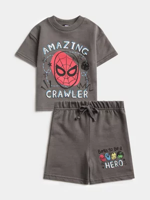 Jet Toddler Boys Spiderman Multi T-shirt And Shorts Set