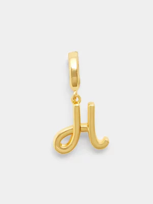 14ct Gold Plated Initial H Charm