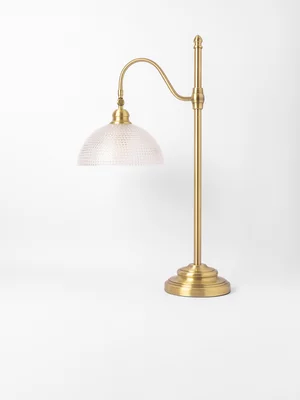 Classic Glass & Metal Desk Lamp 75cm