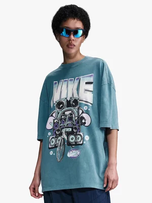 Nike Womens Sportswear Oversized Smoky Blue Tee