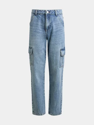 Exact Older Boy's Mid Wash Utility Jeans