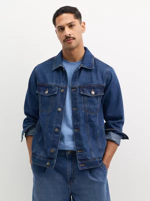 Jet Men's Mid Blue Basic Denim Jacket