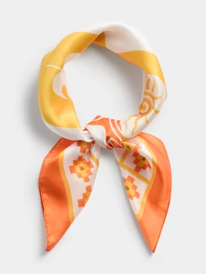 The FIX Unisex Yellow Orange Sun Printed Scarf