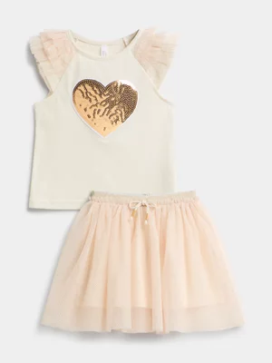 Exact Younger Girl's Natural Gold Mesh Party Set 