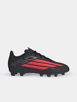 adidas Junior F50 Club FG/MG Black/Red Boots