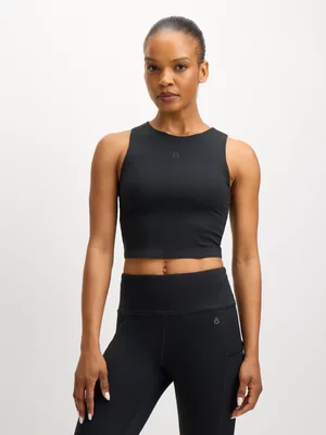 TS Womens Astra Ribbed Fitted Black Tank Top