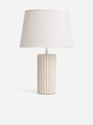 Jet Home Taupe Ribbed Bedside Lamp