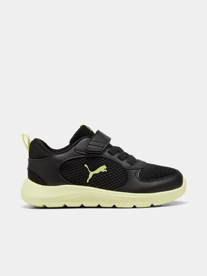 Kids Puma Fun Racer Black/Yellow Sneaker