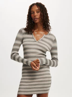 Women's Cotton On White Rib Knit Snap Mini Dress