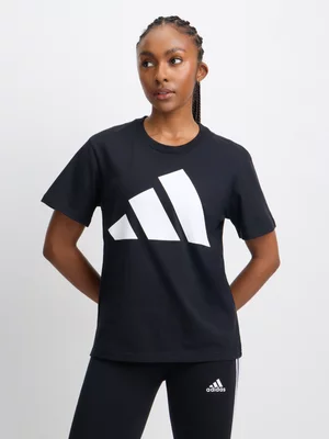 adidas Womens Badge Of Sport Logo Black/White Tee