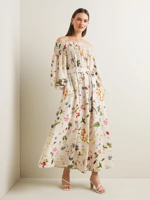 Women's Iconography Off Shoulder Maxi Dress