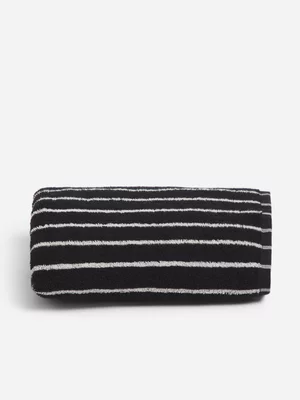 Jet Home Black Cassandra Stripe Hand Towel