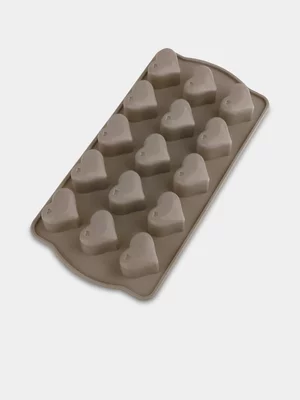 Kitchen Think Silicone 15 Heart Chocolate Mould Mocha