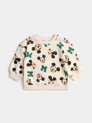 Jet Toddler Boys Ecru Mickey Mouse Active Top