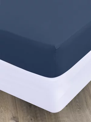 Volpes Polycotton 144TC Navy Fitted Sheet