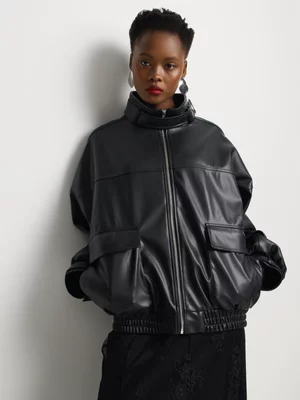 Luella Pleather Full Zip Collar Jacket